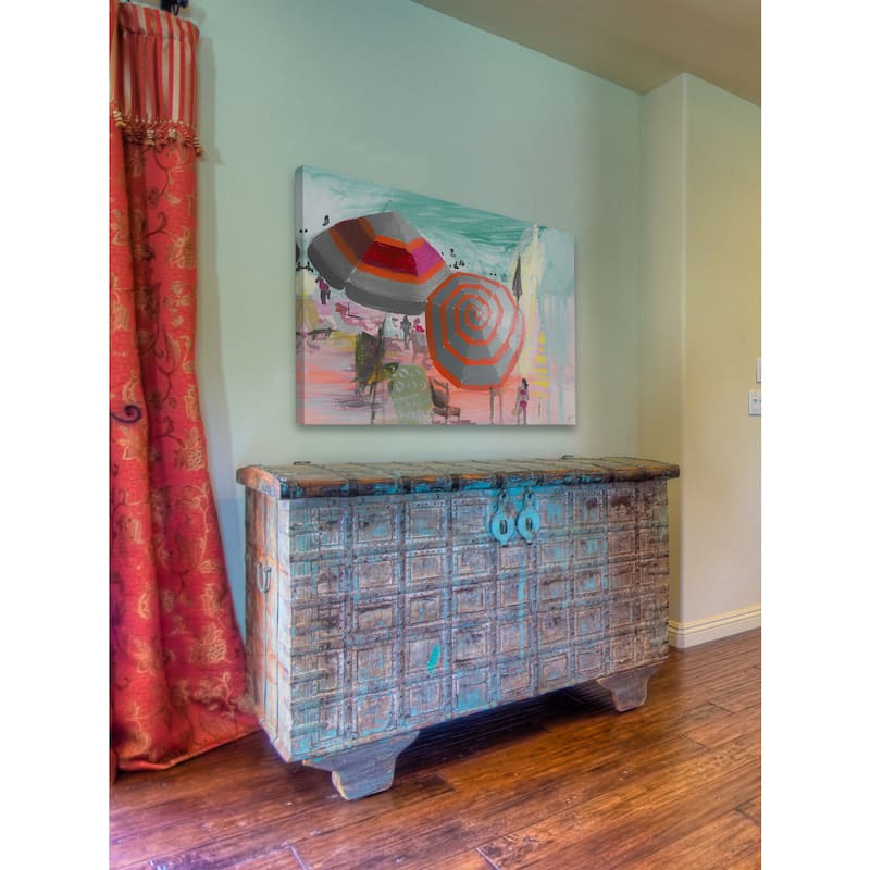 'Beach Festivities' Painting Print on Wrapped Canvas - Multi-Color