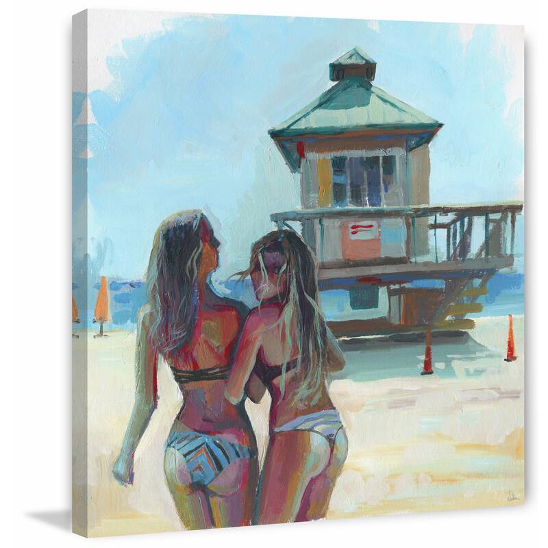 'Beach Girls' Painting Print on Wrapped Canvas - Multi-Color
