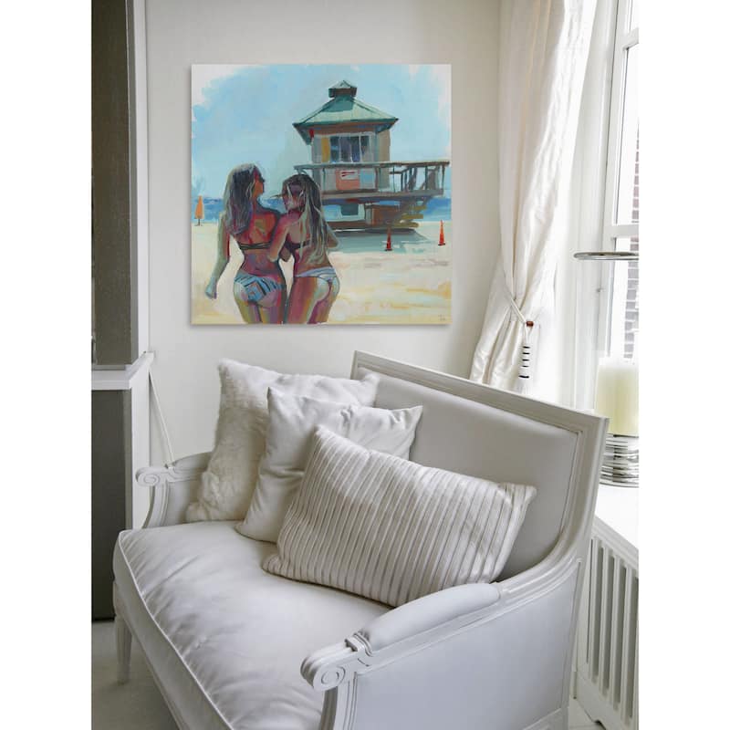 'Beach Girls' Painting Print on Wrapped Canvas - Multi-Color