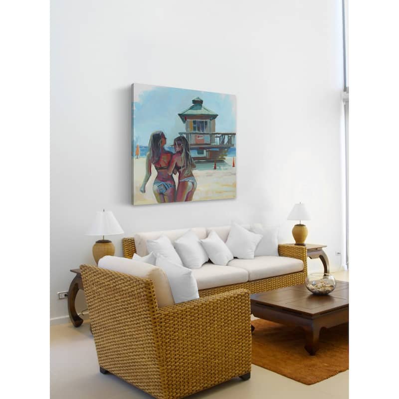 'Beach Girls' Painting Print on Wrapped Canvas - Multi-Color