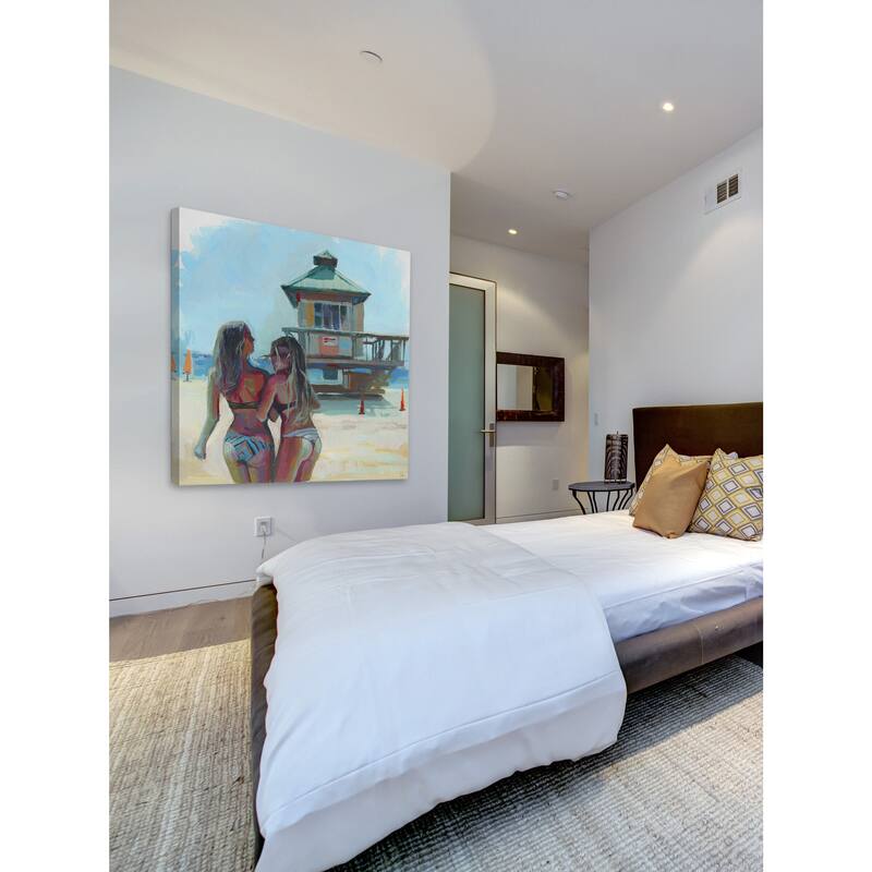 'Beach Girls' Painting Print on Wrapped Canvas - Multi-Color