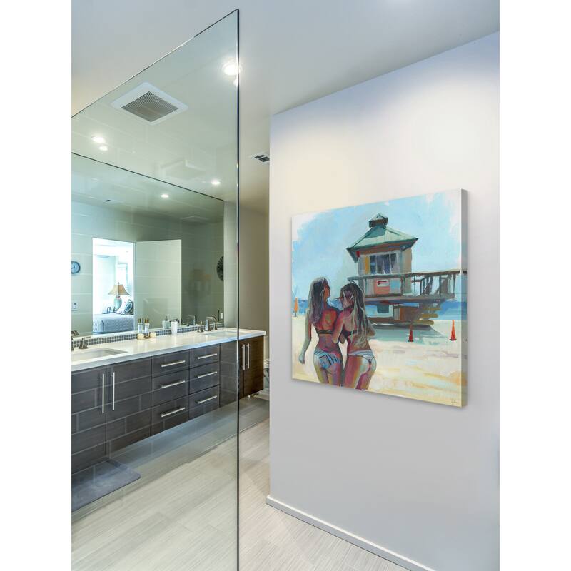 'Beach Girls' Painting Print on Wrapped Canvas - Multi-Color