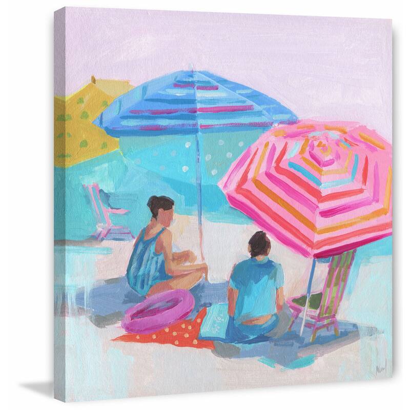 'En La Playa' Painting Print on Wrapped Canvas - Multi-Color