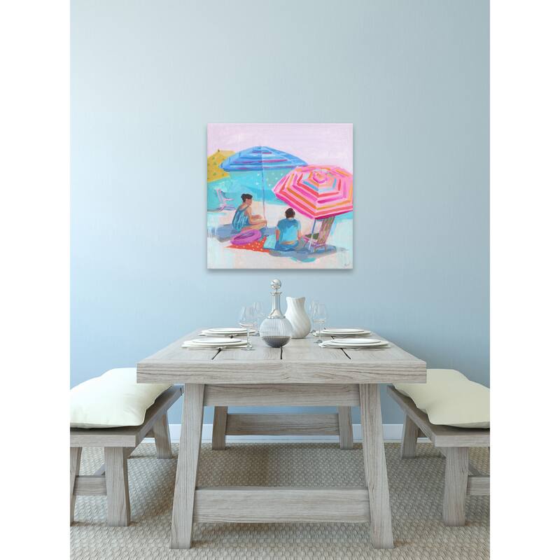 'En La Playa' Painting Print on Wrapped Canvas - Multi-Color