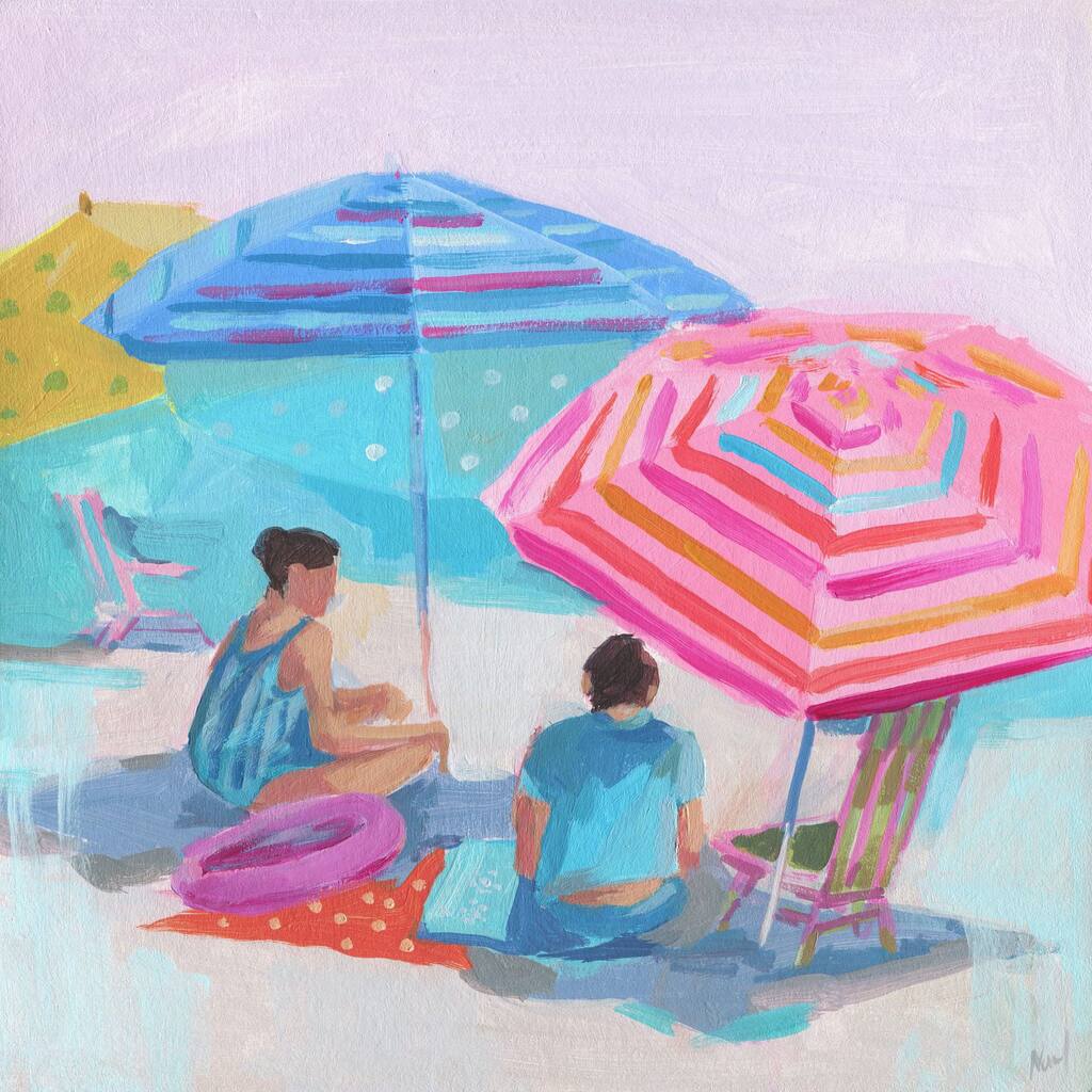 'En La Playa' Painting Print on Wrapped Canvas - Multi-Color