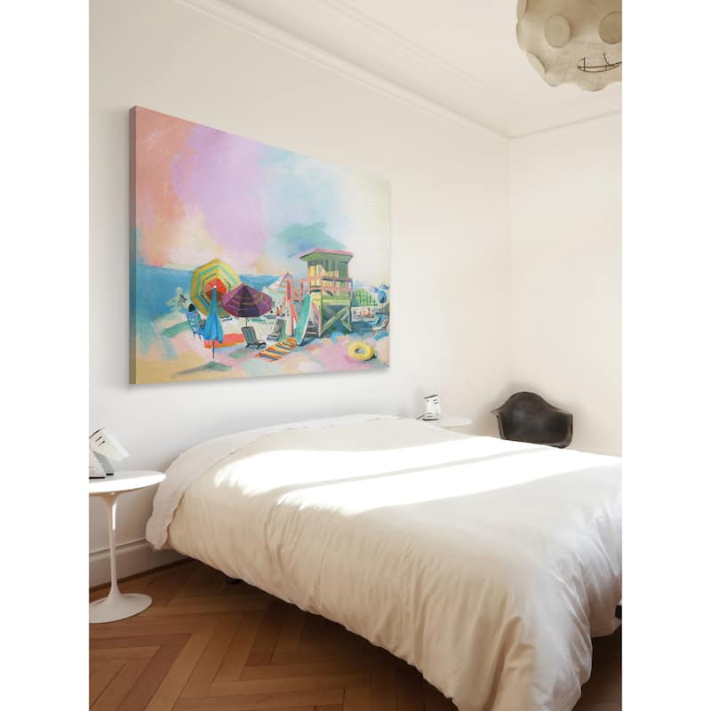 'Beach at Dusk' Painting Print on Wrapped Canvas - Multi-Color