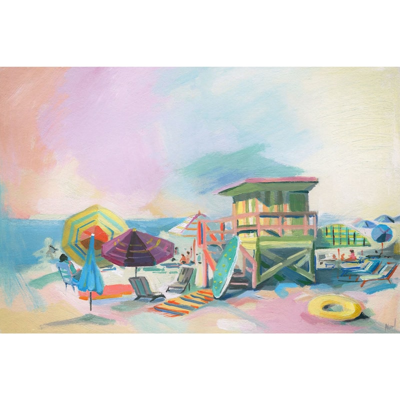 'Beach at Dusk' Painting Print on Wrapped Canvas - Multi-Color