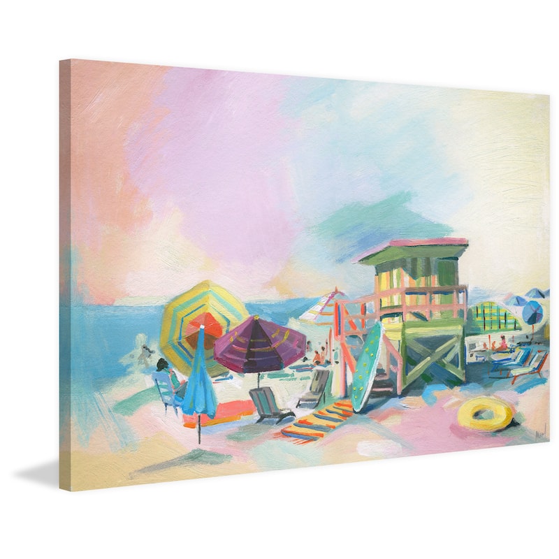 'Beach at Dusk' Painting Print on Wrapped Canvas - Multi-Color