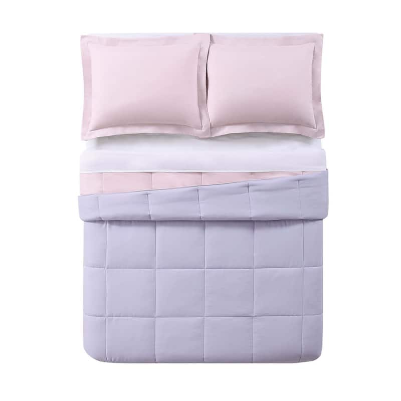 My World Solid Reversible 3-piece Comforter Set