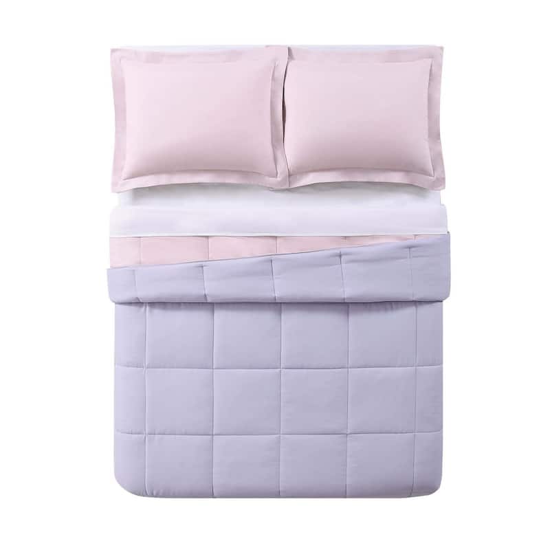 My World Solid Reversible 3-piece Comforter Set