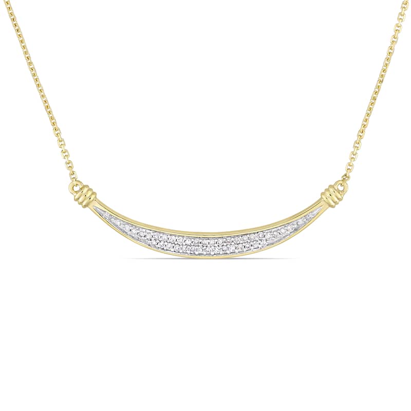 Miadora Signature Collection 10k Yellow Gold 1/7ct TDW Diamond Graduated Slider Bar Necklace
