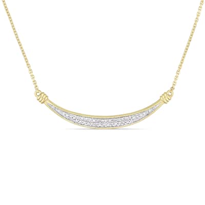Miadora Signature Collection 10k Yellow Gold 1/7ct TDW Diamond Graduated Slider Bar Necklace