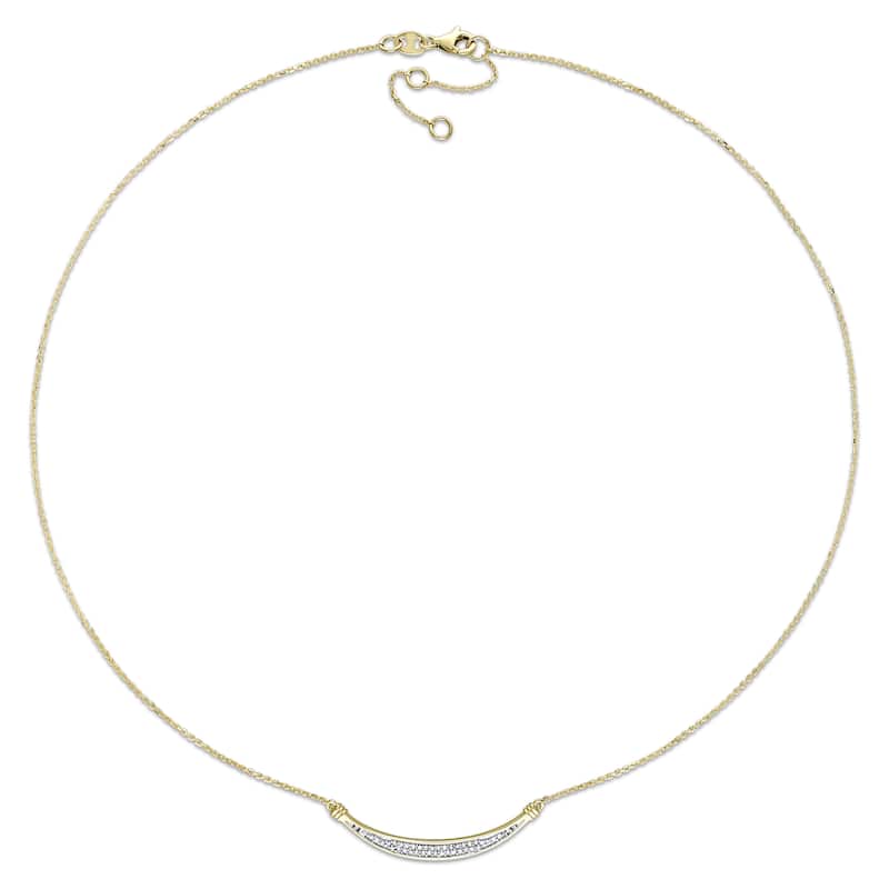 Miadora Signature Collection 10k Yellow Gold 1/7ct TDW Diamond Graduated Slider Bar Necklace