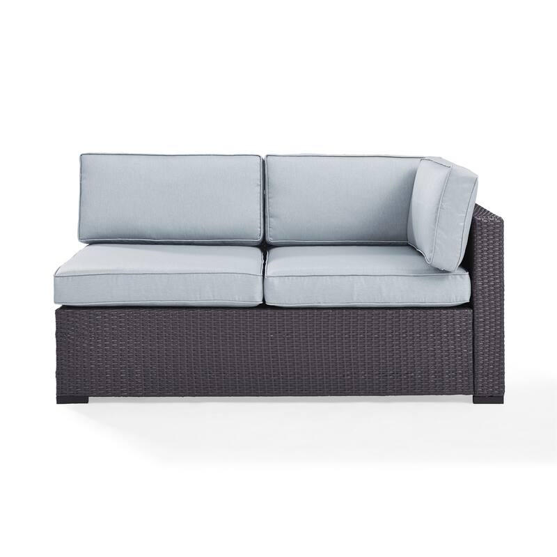 Crosley Biscayne Brown Wicker/ Steel Loveseat with Mist Cushions