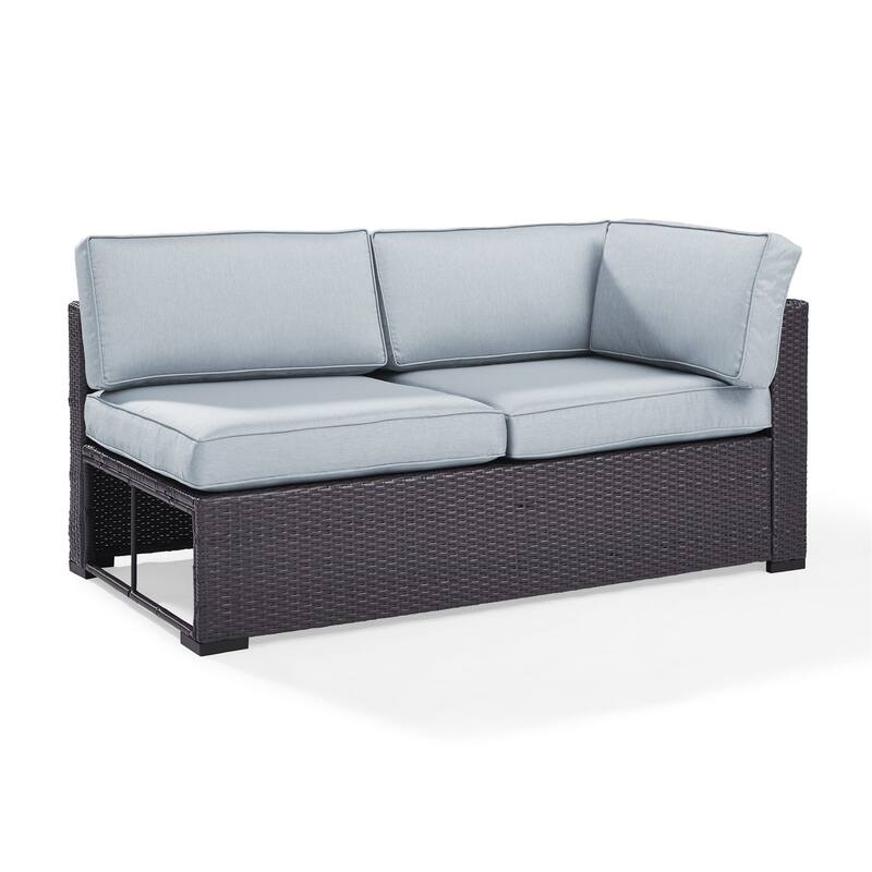 Crosley Biscayne Brown Wicker/ Steel Loveseat with Mist Cushions