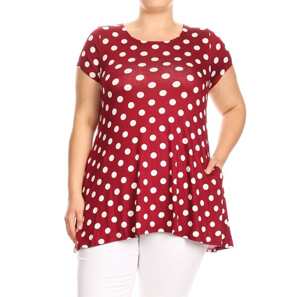 red polka dot shirt plus size