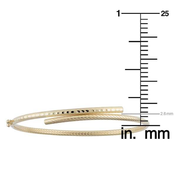 Fremada Italian 14k Yellow Gold Bypass Bangle Bracelet (7.5 inches 