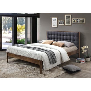 Mid Century Brown Wood Platform Bed by Baxton Studio Bed Bath