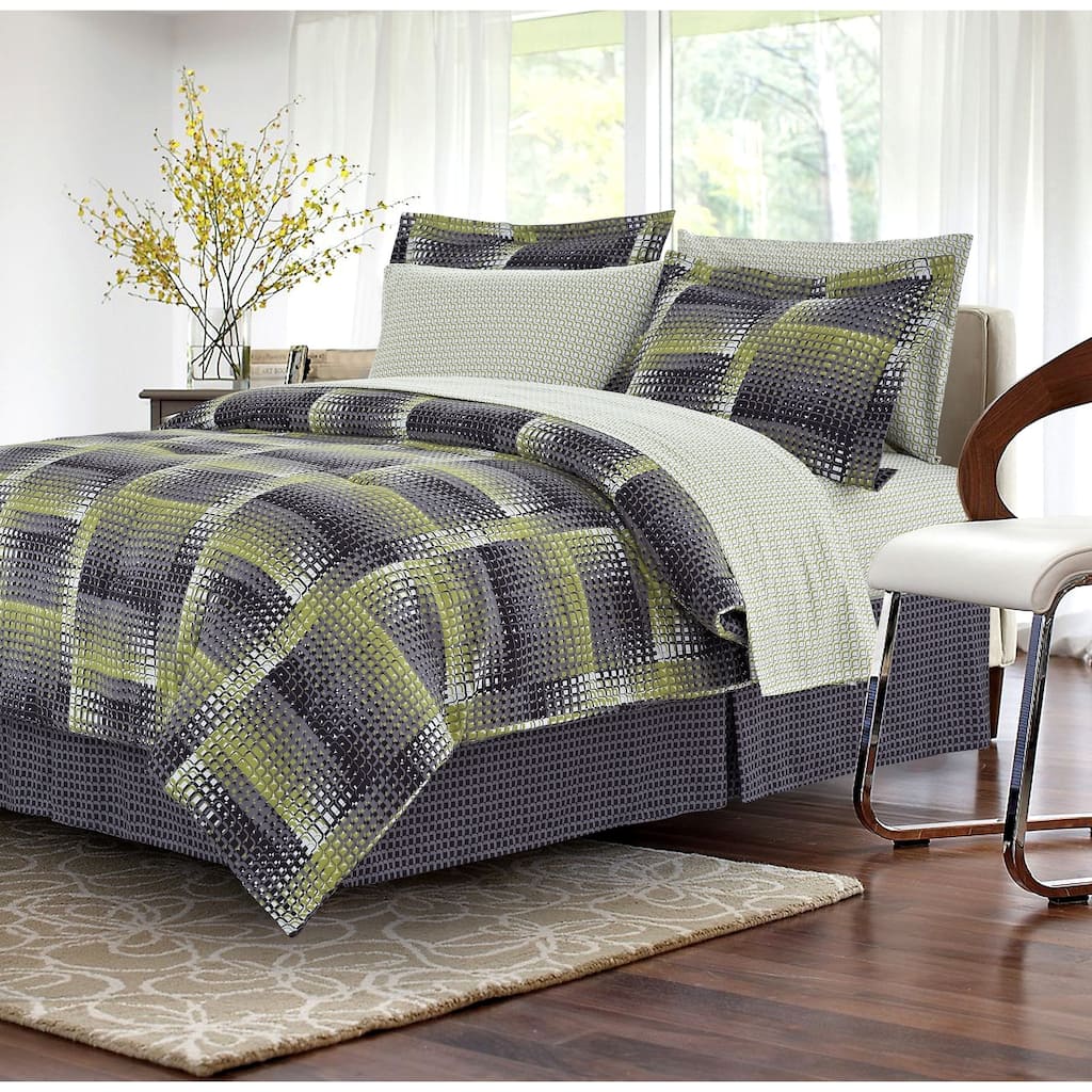 Shadow Box Lime 8-piece Bed-in-a-Bag Set