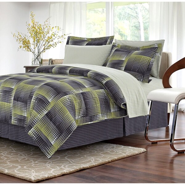 Shadow Box Lime 8-piece Bed-in-a-Bag Set