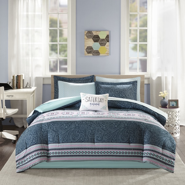 Intelligent Design Gloria Blue Bed in a Bag Set