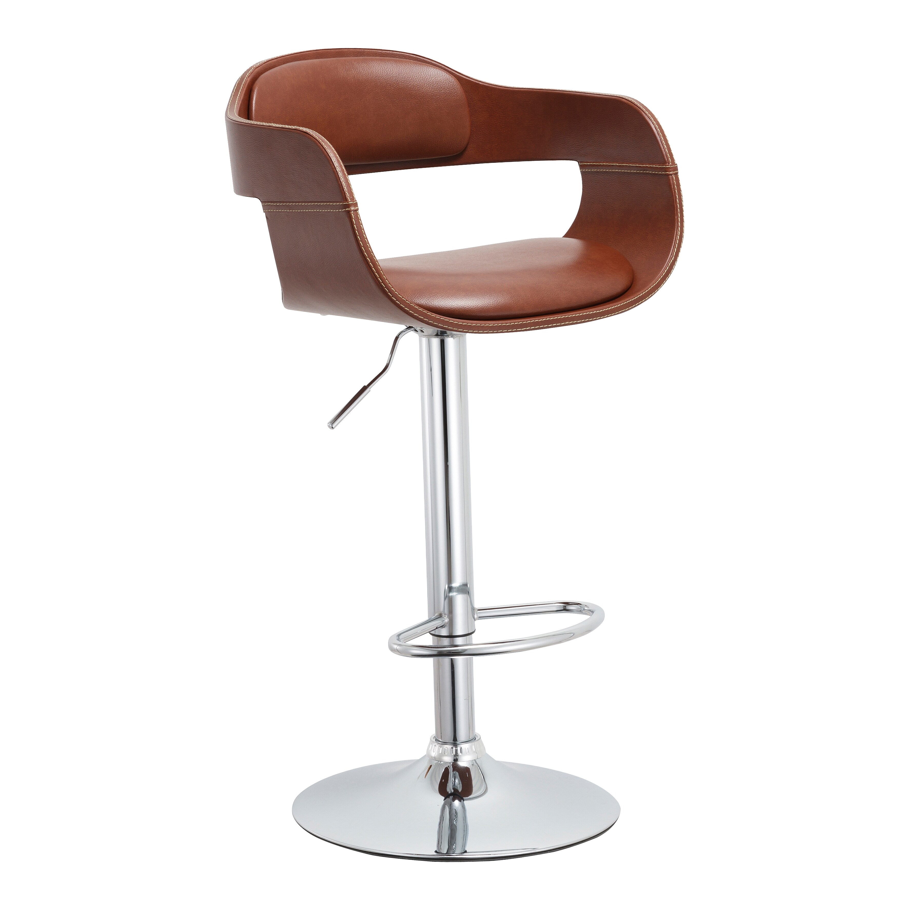 Mid Century Modern Brown Swivel Adjule Wood Metal Barstool Mid Century Modern Brown Swivel Adjule Wood Metal Barstool