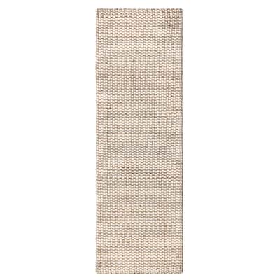 Jani Nelle Tan and Ivory Jute and Upcycled Fiber Rug
