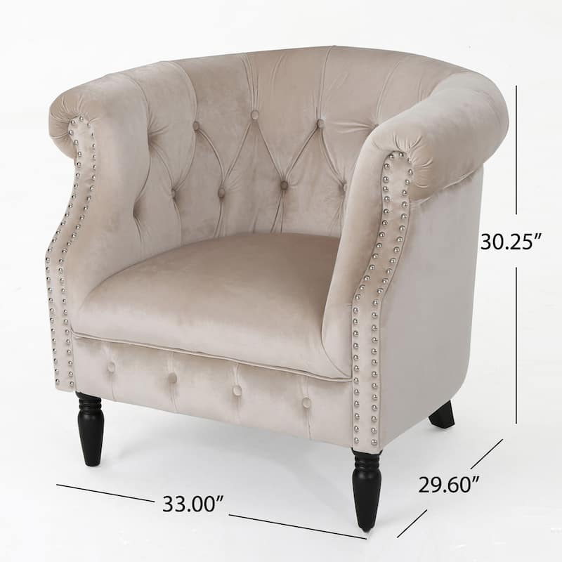 Akira Velvet Club Chair by Christopher Knight Home