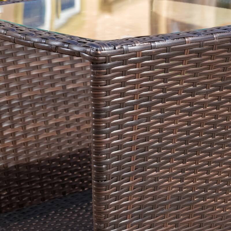 Astor Outdoor 3-piece Square Wicker Bistro Chat Set by Christopher Knight Home
