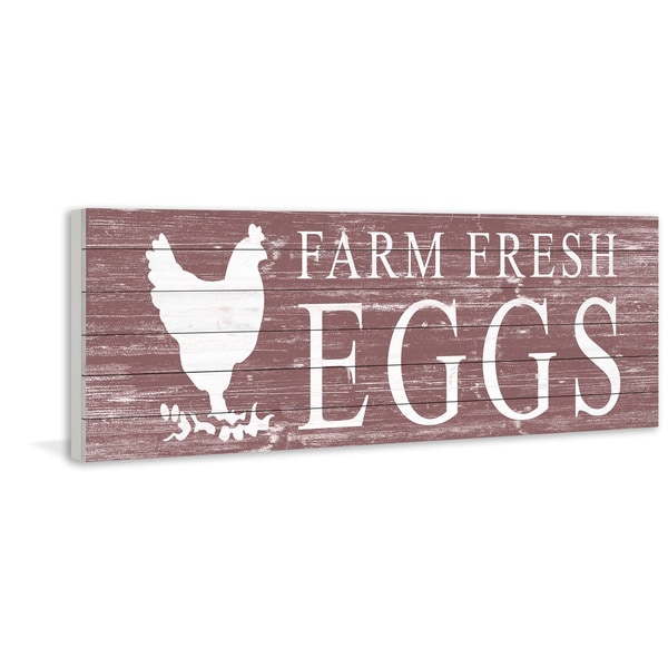 Marmont Hill - Handmade Farm Fresh Eggs Painting Print on White Wood