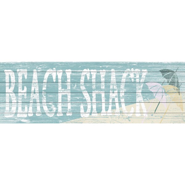 Marmont Hill - Handmade Beach Shack Painting Print on White Wood