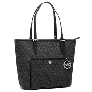 Black Designer Handbags Find Great Deals Ping Michael Kors Jet Set Black And Silver Pvc Large Top Zip Snap Pocket Tote