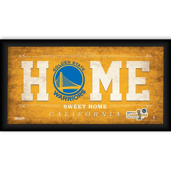2017 NBA Champion Golden State Warriors 10x20 Home Sweet Home (Champs Logo)