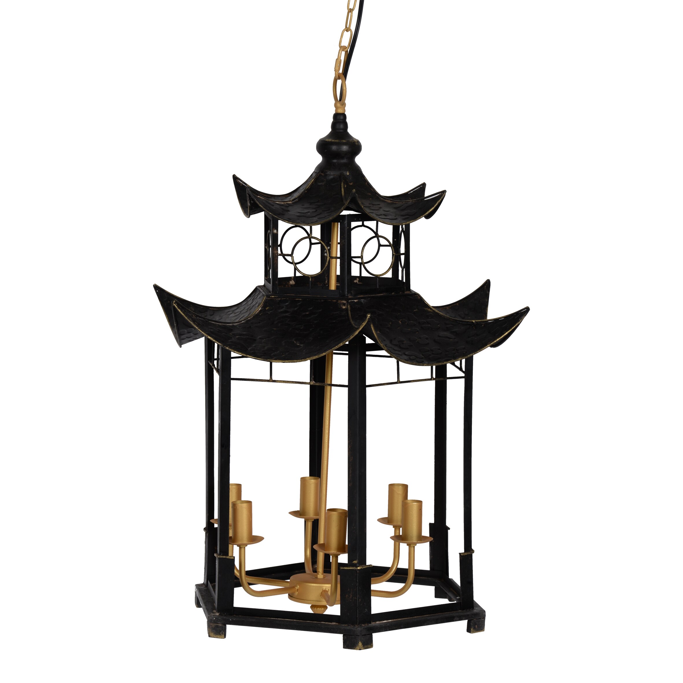 Siam Black Metal 24-inch x 21-inch x 32-inch Chandelier (32" Siam Chandelier) - Chandeliers For Bedrooms by Overstock.com