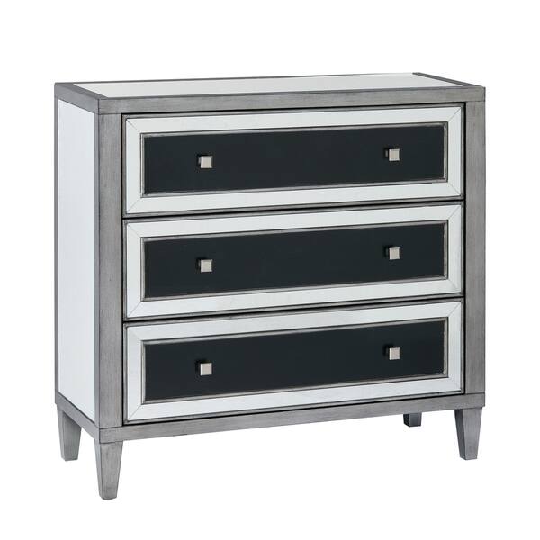 Shop Madison Park Tulsa Silver Black 3 Drawer Chest On Sale