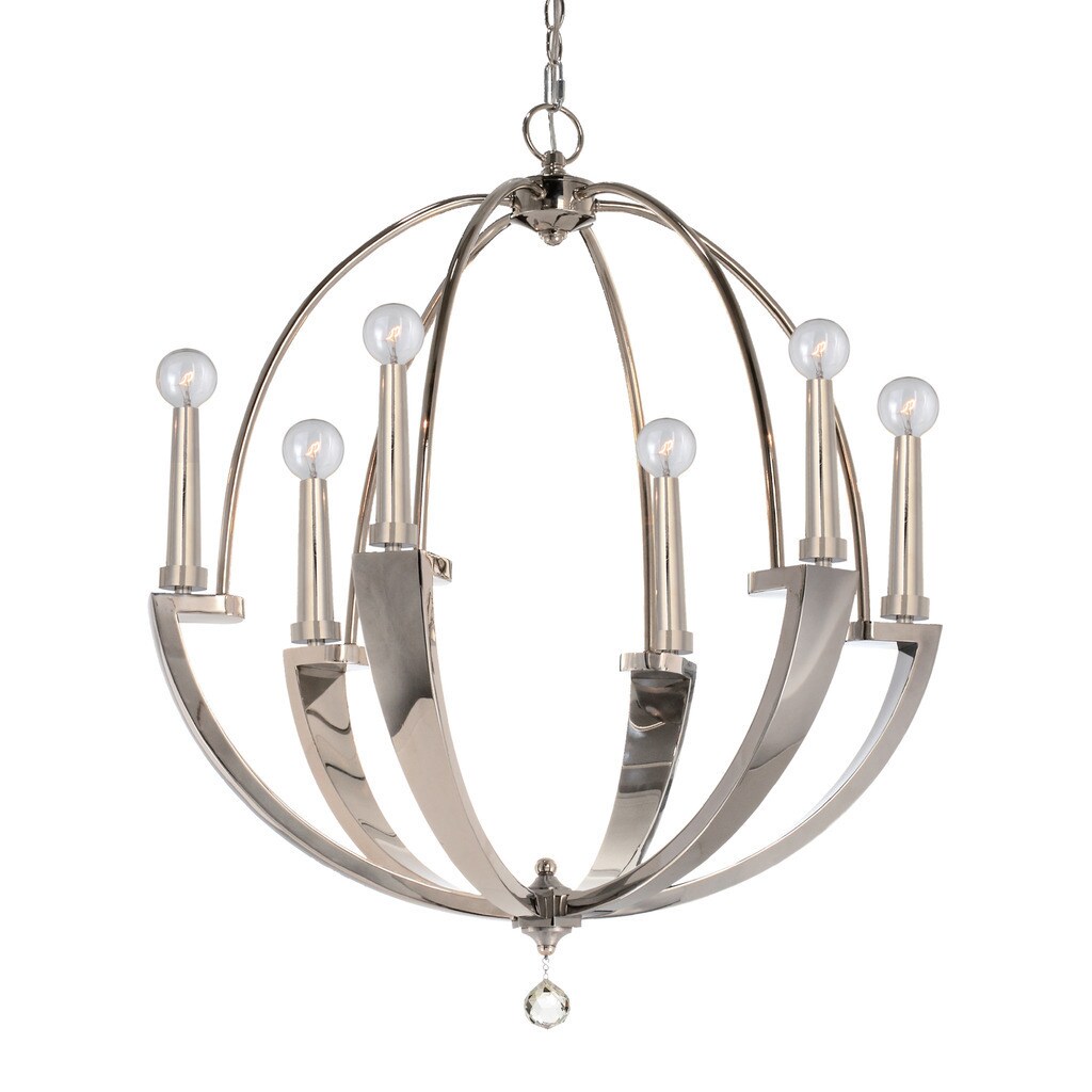 Polished Nickel 6-light Chandelier - Chandeliers For Bedrooms by Overstock.com