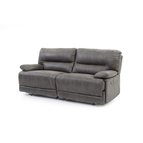 Lyke Home Grey Suede Reclining Sofa Free Shipping Today Lyke Home Grey Suede Reclining Sofa