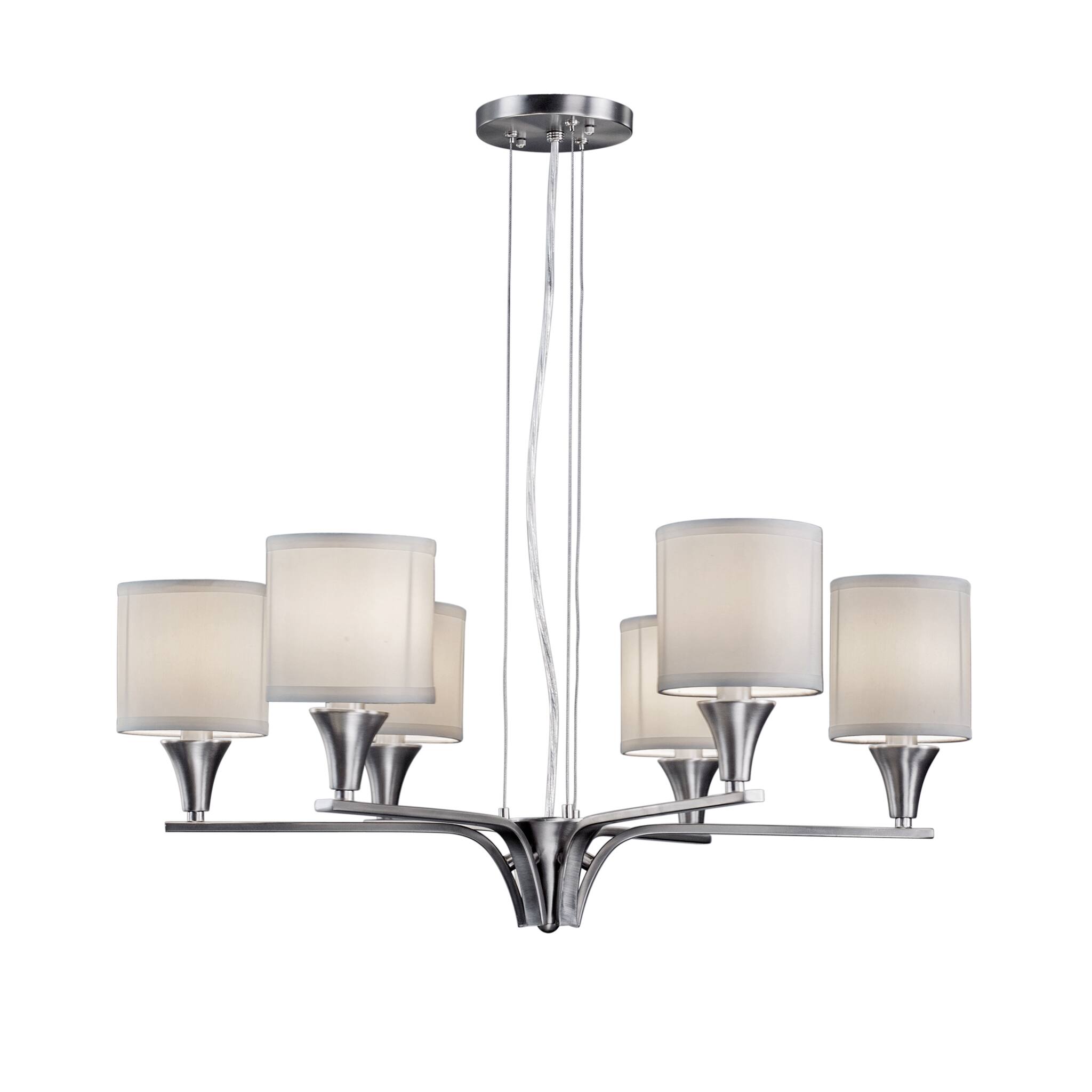 6-Light Brushed Nickel Chandelier - Chandeliers For Bedrooms by Overstock.com
