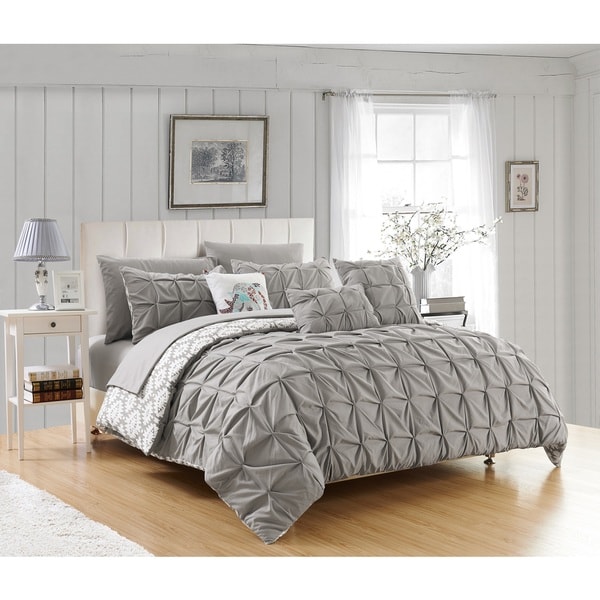 Chic Home Yabin Grey 10-piece Reversible Complete Bed In A Bag Comforter Set