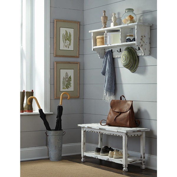 Country Cottage Coat Hooks and Bench Set