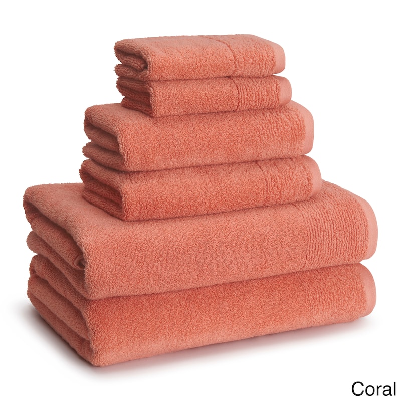Rayon from Bamboo 6-Piece Towel Collection (2-Bath, 2-Hand, 2-Wash) - Coral