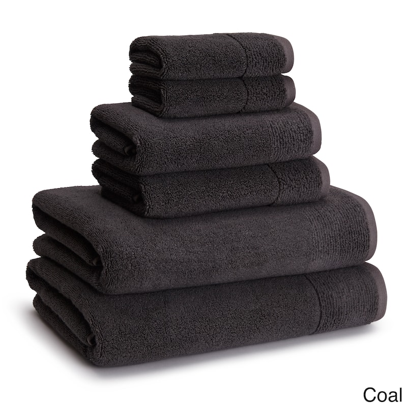 Rayon from Bamboo 6-Piece Towel Collection (2-Bath, 2-Hand, 2-Wash) - Black