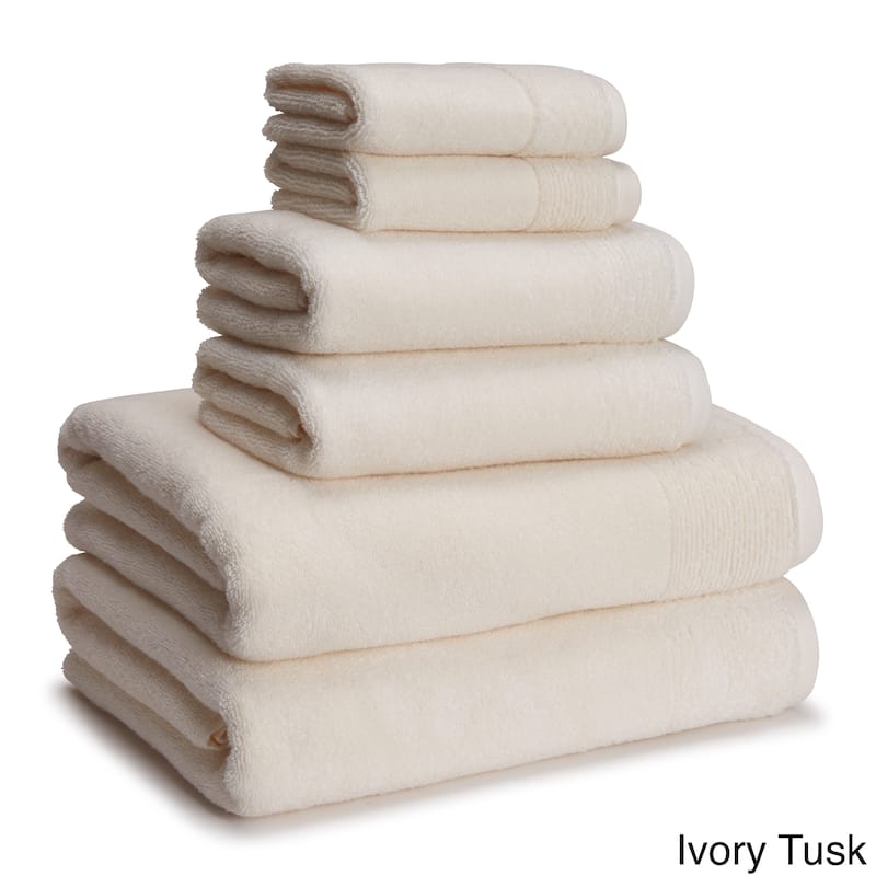 Rayon from Bamboo 6-Piece Towel Collection (2-Bath, 2-Hand, 2-Wash) - Ivory