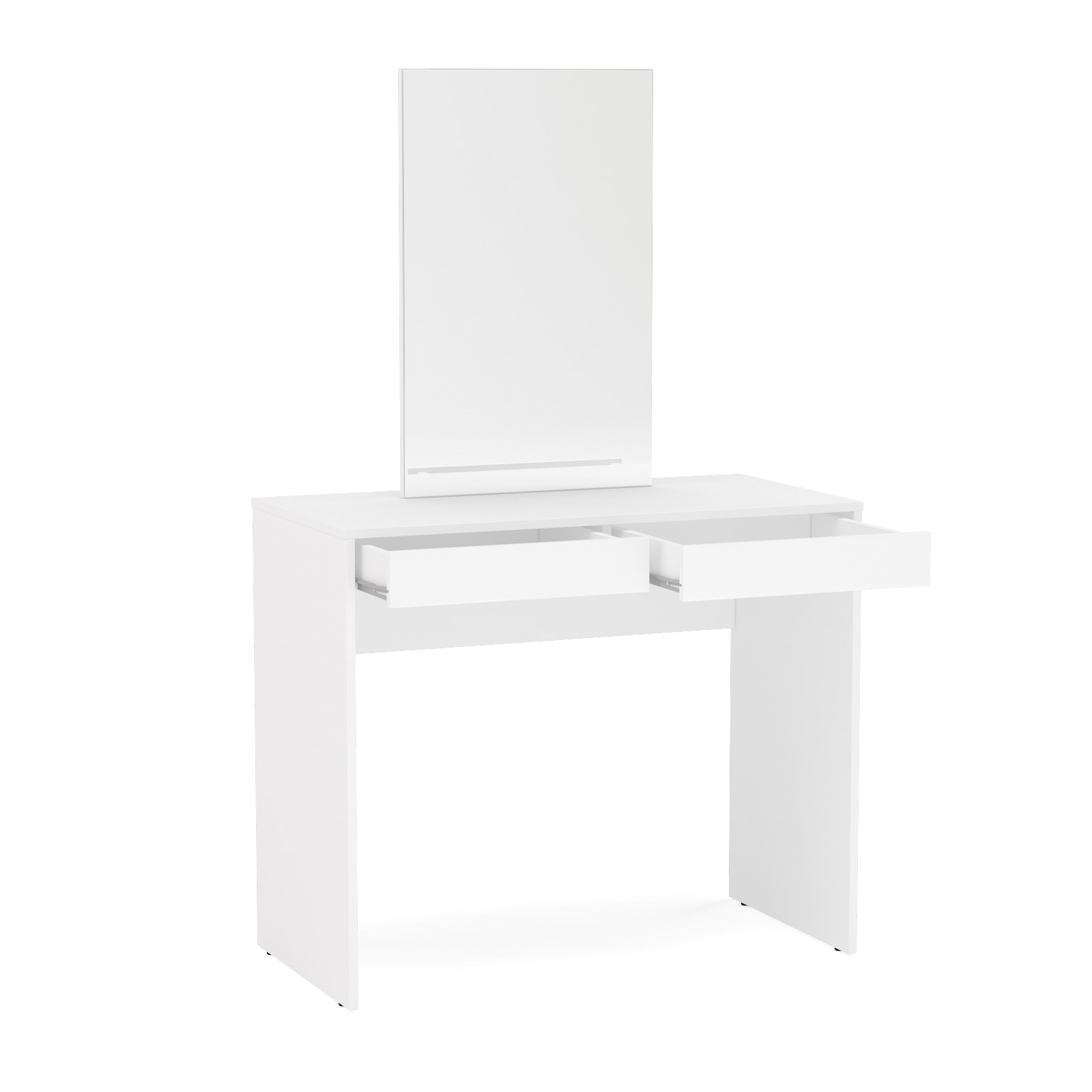 Boahaus Contemporary Vanity Set Dressing Table With Mirror 2 Drawers White Vanities Vanity Benches