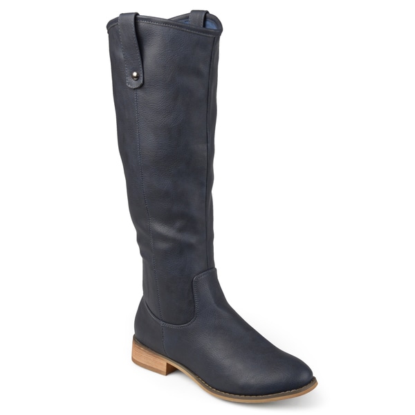 women's leather wide calf boots