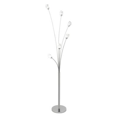Crystal Flowers Silver 6-light Floor Lamp - 63" Tall