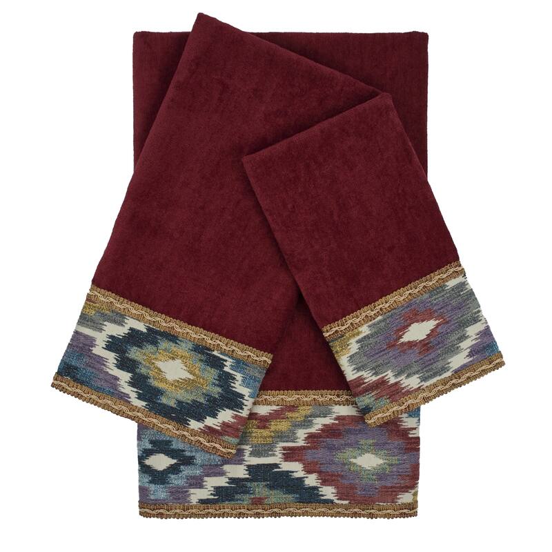 Sherry Kline Maricopa Red 3-piece Embellished Towel Set