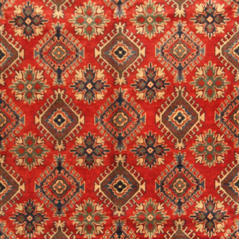 Handmade One-of-a-Kind Kazak Wool Rug (Afghanistan) - 8'1 x 9'10