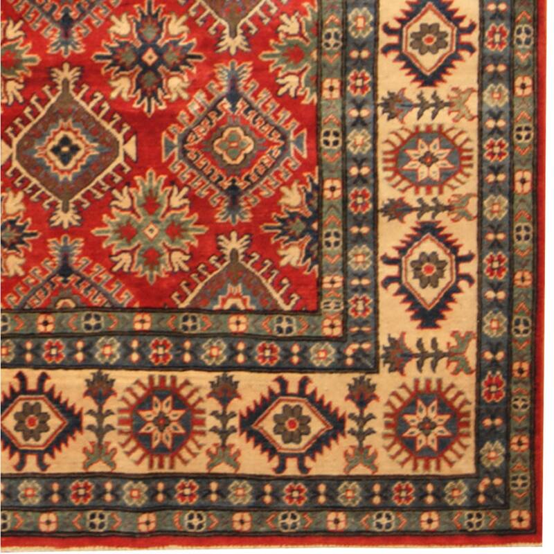 Handmade One-of-a-Kind Kazak Wool Rug (Afghanistan) - 8'1 x 9'10