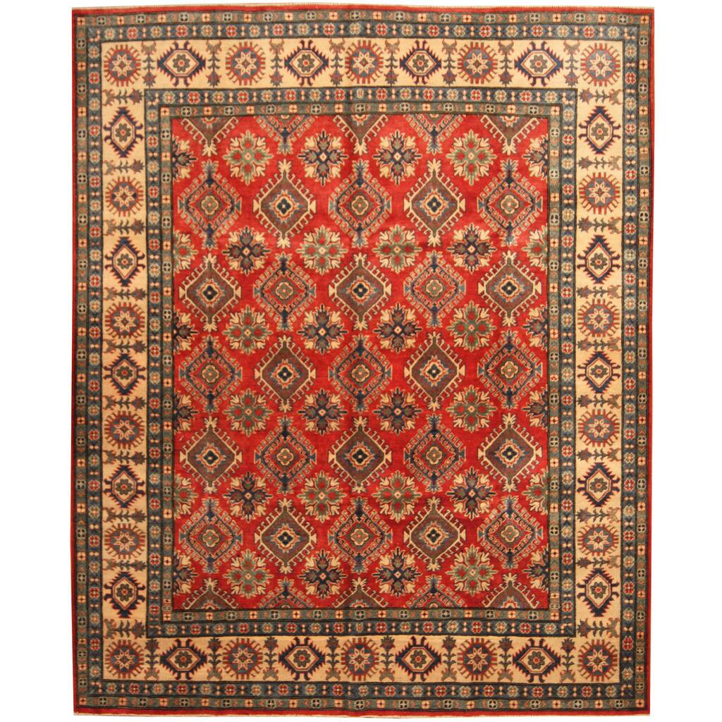 Handmade One-of-a-Kind Kazak Wool Rug (Afghanistan) - 8'1 x 9'10
